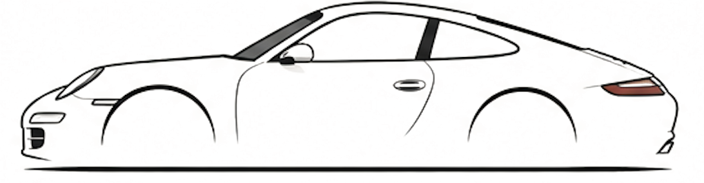 Stilisierte Silhouette der Porsche 997 Modellreihe bei MasterTec